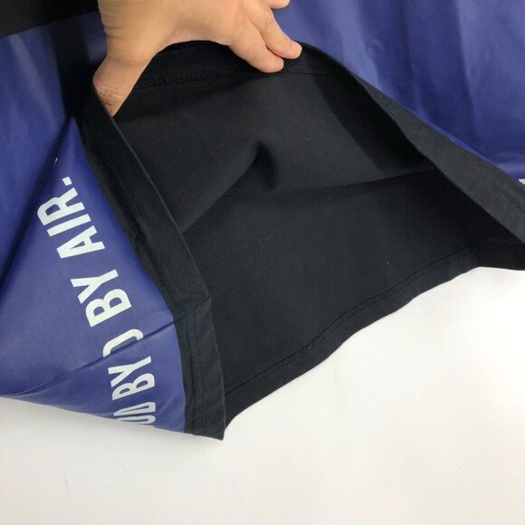 Hood By Air Blue and black/white Colorblock Striped Logo T-Shirt size S - Picture 7 of 16